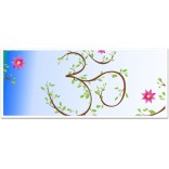 Om symbol with flower and leaves