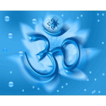 Om in blue background