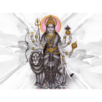 Goddess Durga in black & white background