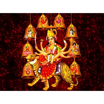 Navadurga in black background