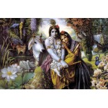 Radhakrishna with animals and birds