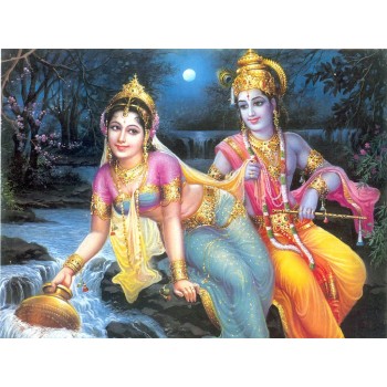 Radhakrishna in moonlight