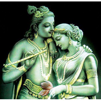 Radhakrishna in green shade