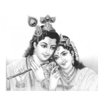 Pencil sketch of Lord Radhakrishna