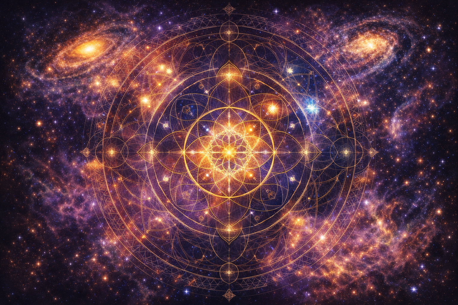 Cosmic Mandala β Sacred Geometry Meets Galaxies