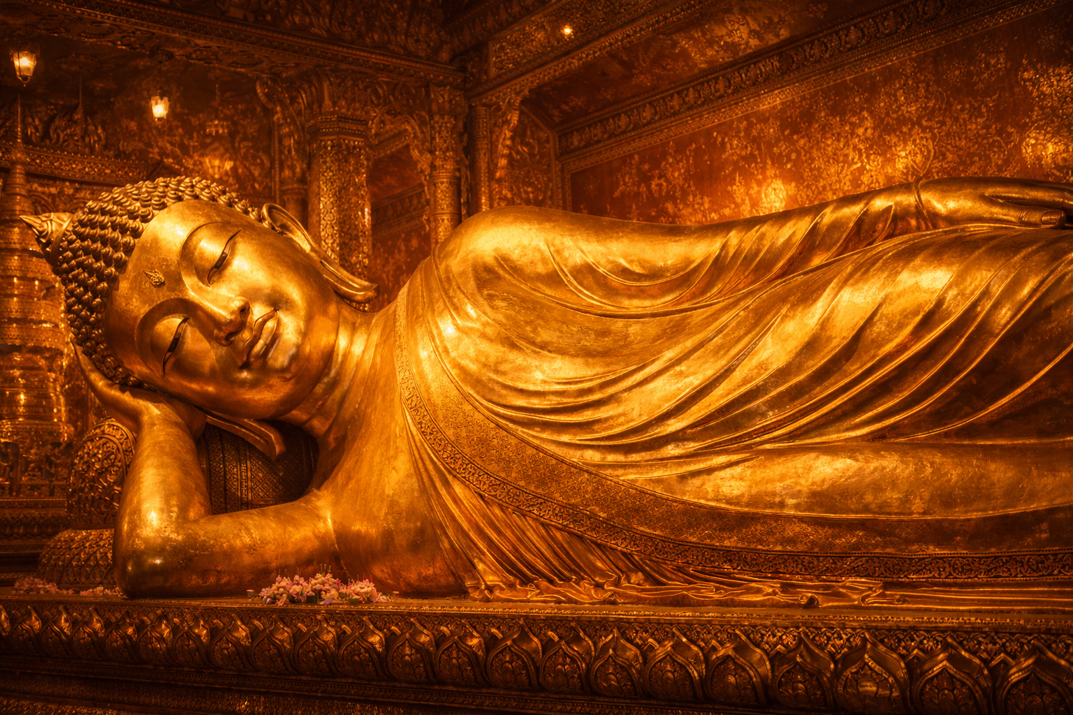 Reclining Buddha (Parinirvana) — Golden Temple Interior