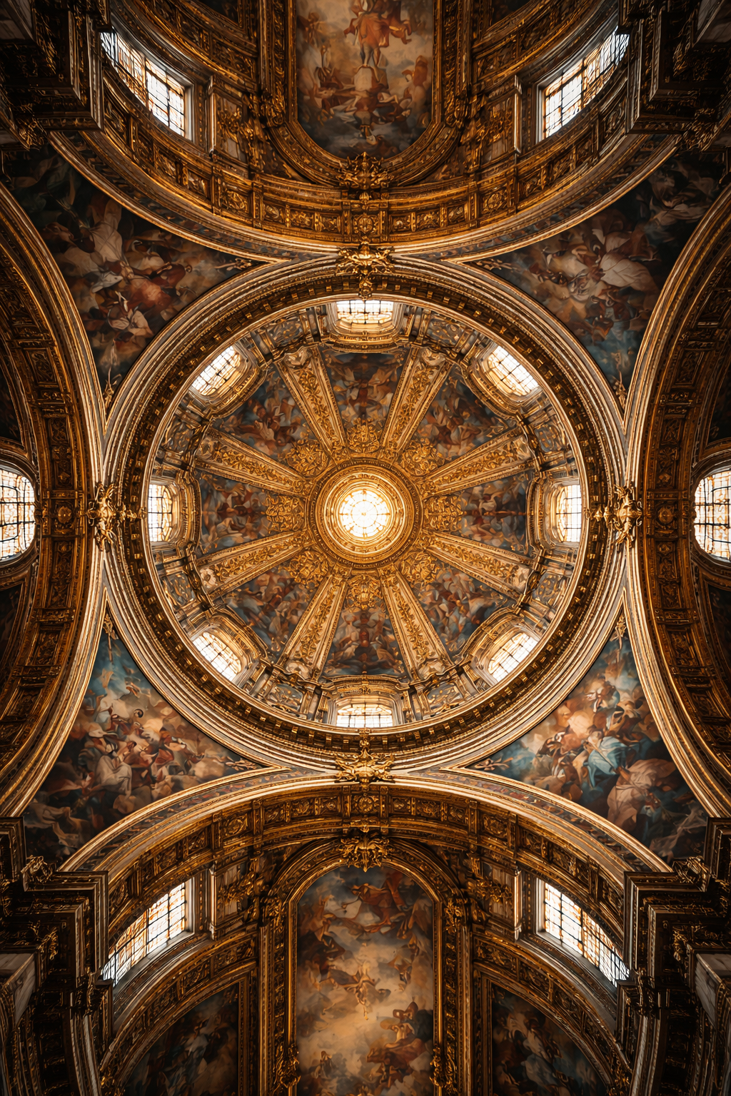 Cathedral Dome Ceiling Fresco -- Renaissance Church Art Wallpaper