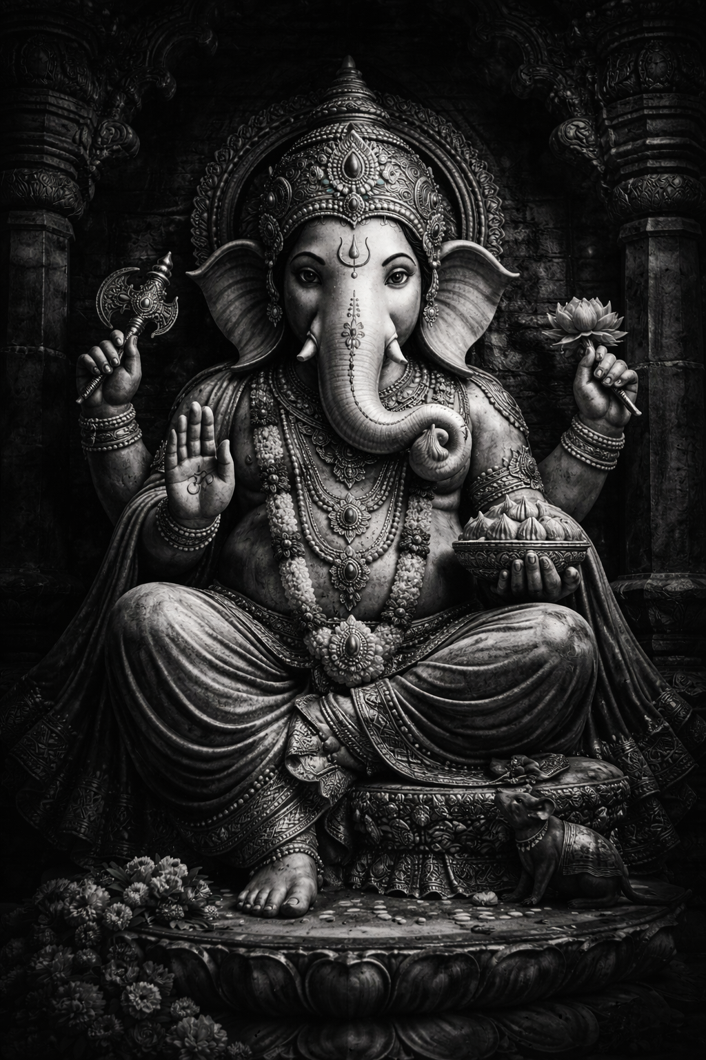 Ganesh Black and White Wallpaper -- HD Art Photography