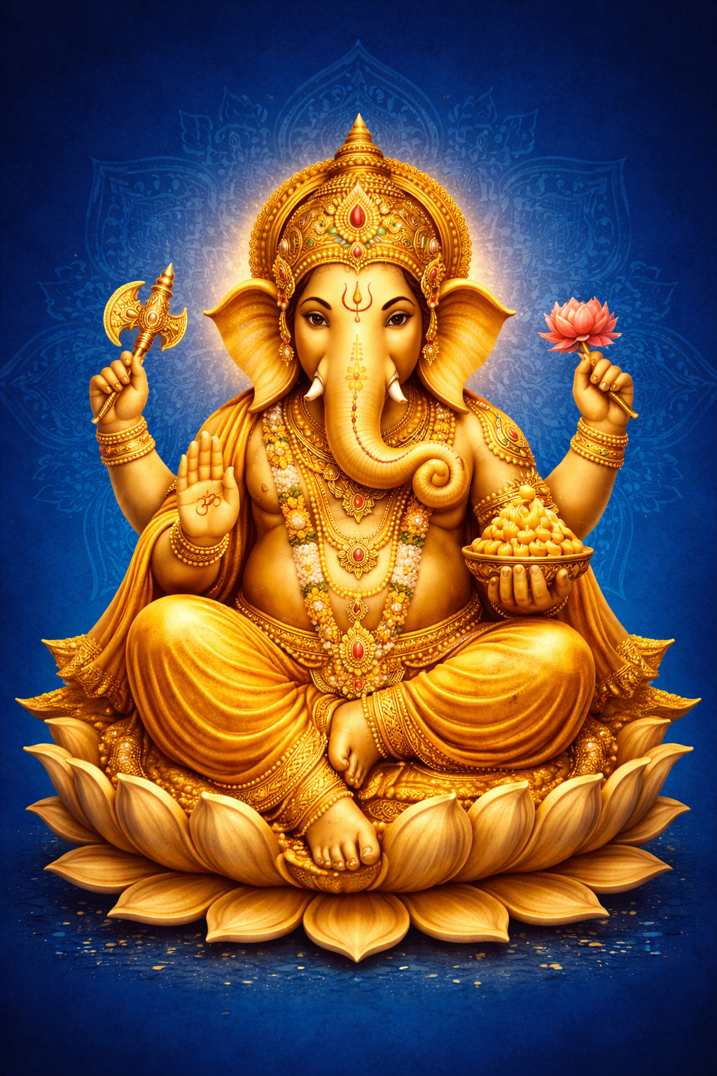 Ganesha Blue Background -- HD Wallpaper