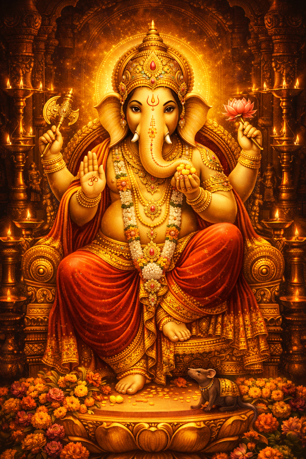God Vinayaka Images HD -- Seated on Divine Throne