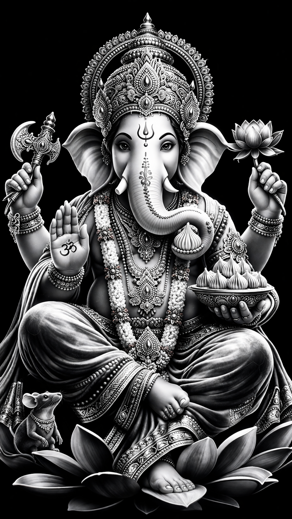 Vinayaka Images Black and White -- Artistic HD Wallpaper