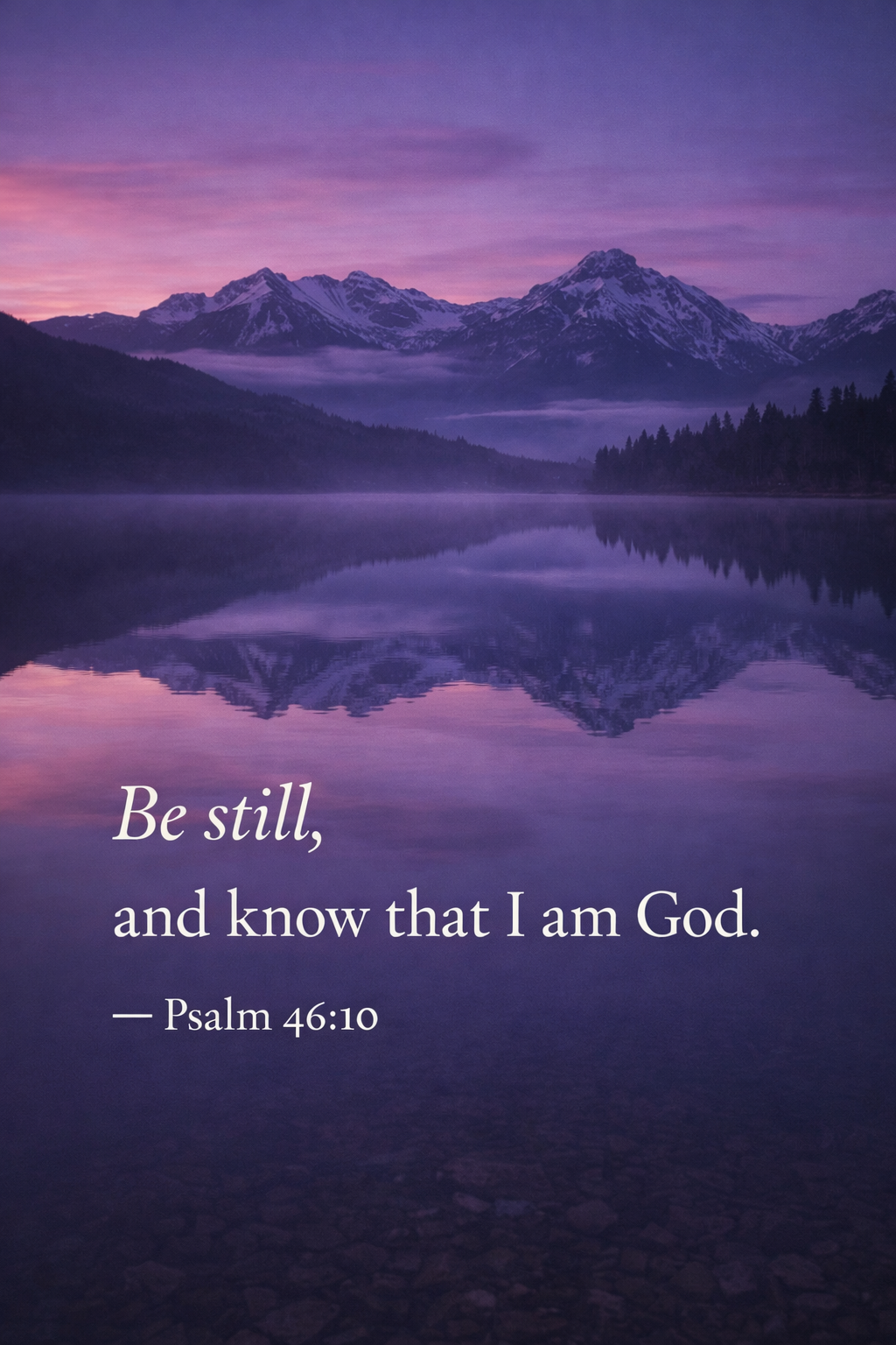 Bible Verse Background — Peaceful Lake at Twilight