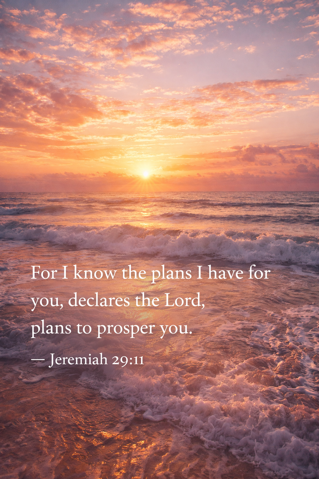 Bible Verse Background — Ocean Sunrise of Hope