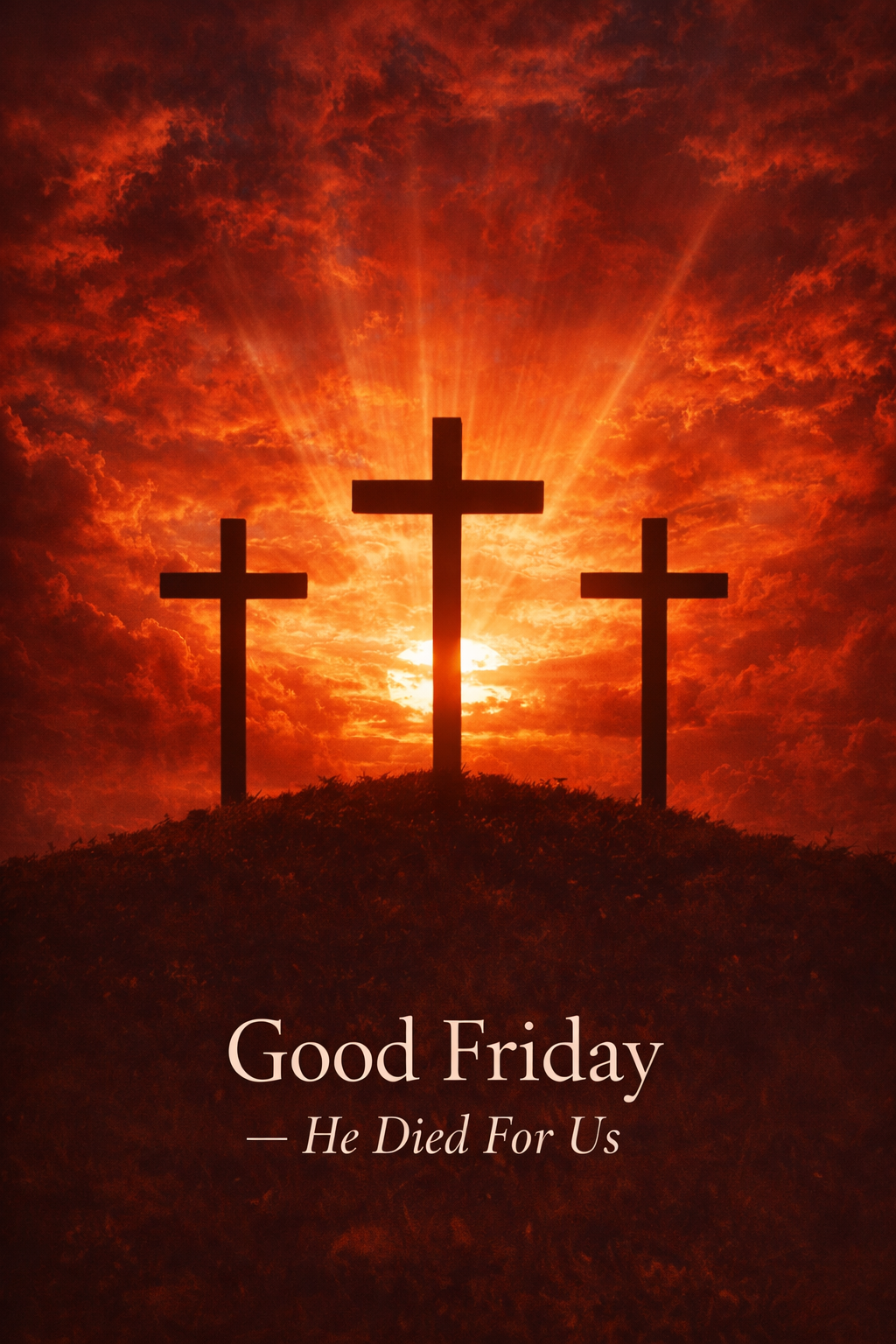 Good Friday — Three Crosses WhatsApp Greeting