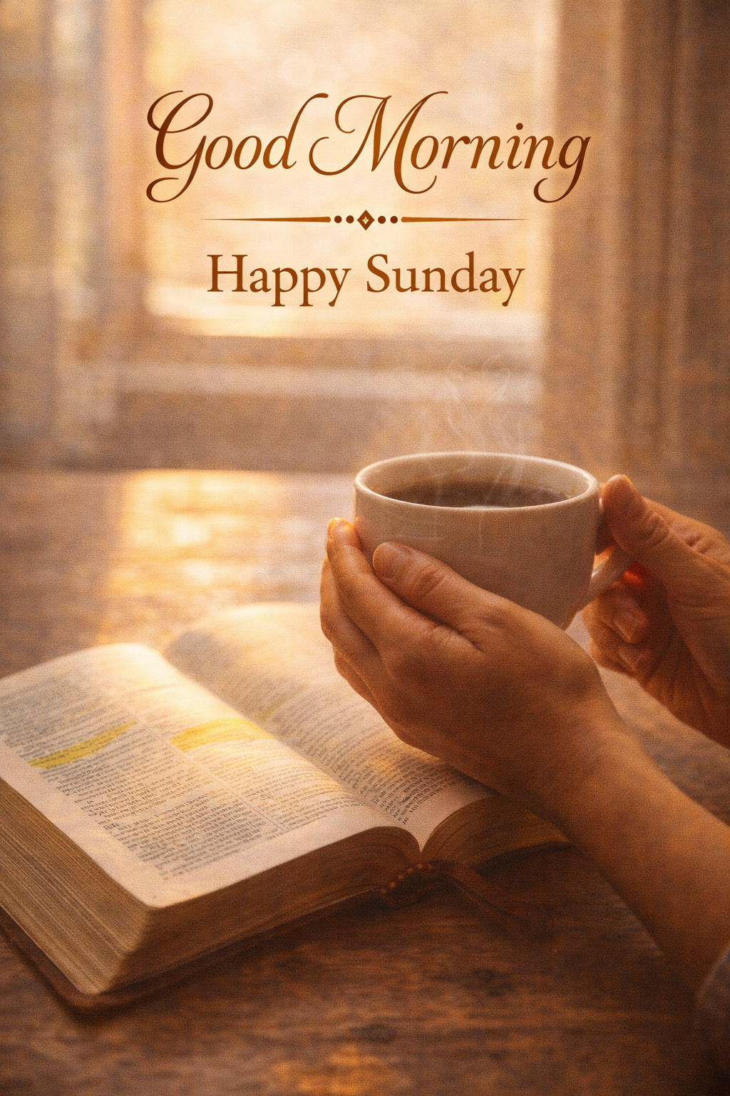 Good Morning Happy Sunday — Coffee and Bible