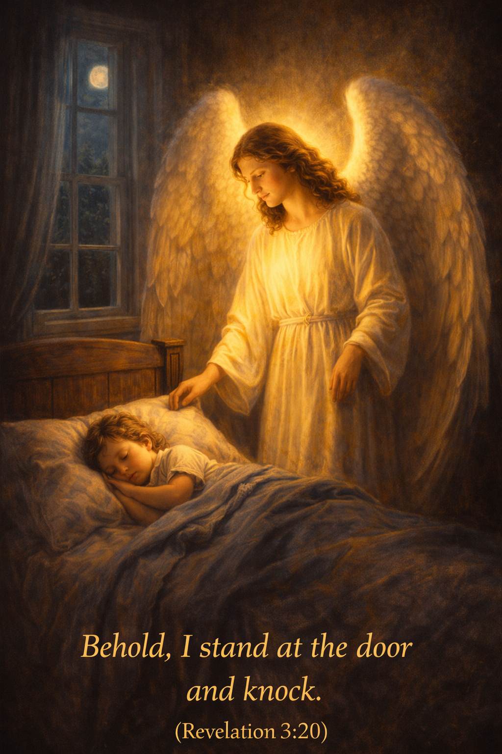 Guardian Angel Watching Over a Sleeping Child