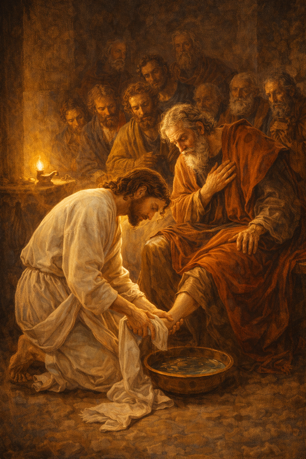 Jesus Washing Disciples Feet -- Servant Humility HD Wallpaper