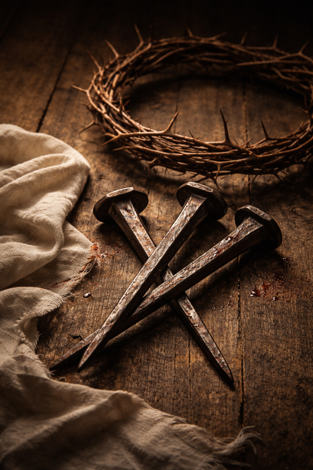 Iron Nails and Crown of Thorns — Good Friday Still Life