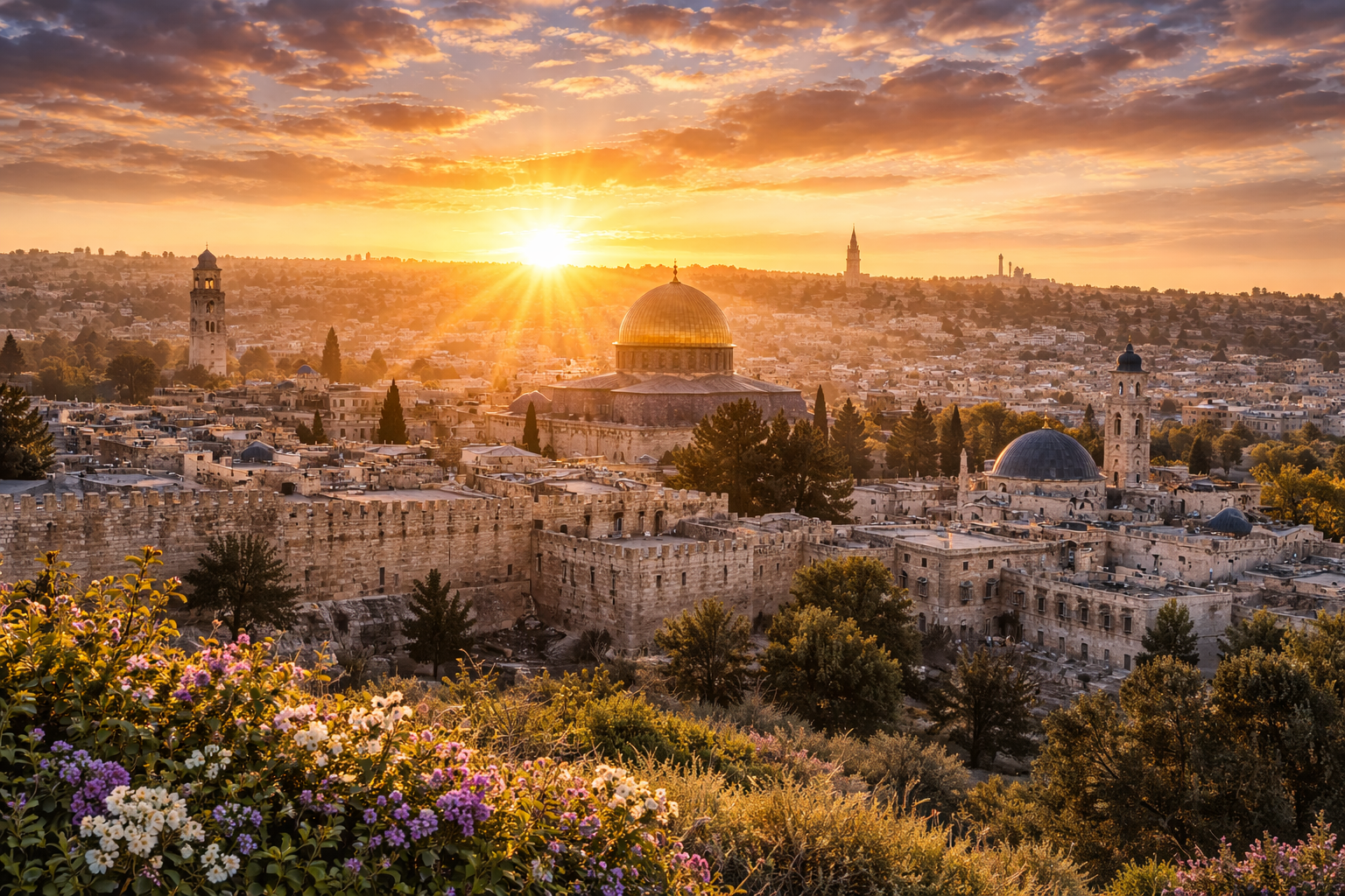 Sunrise Over Jerusalem — Easter Morning Golden Dawn