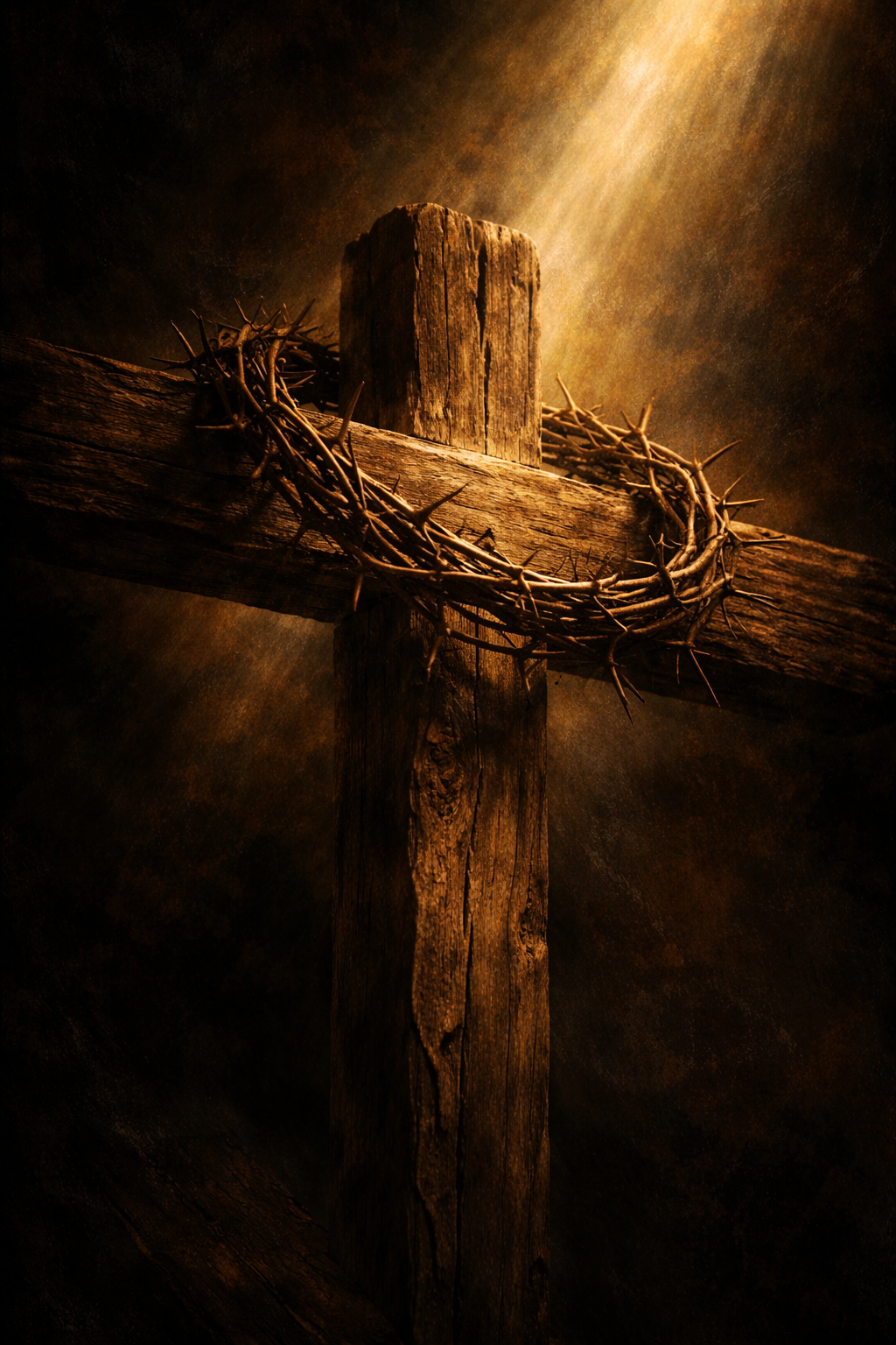 Wooden Cross with Crown of Thorns — Good Friday Devotional