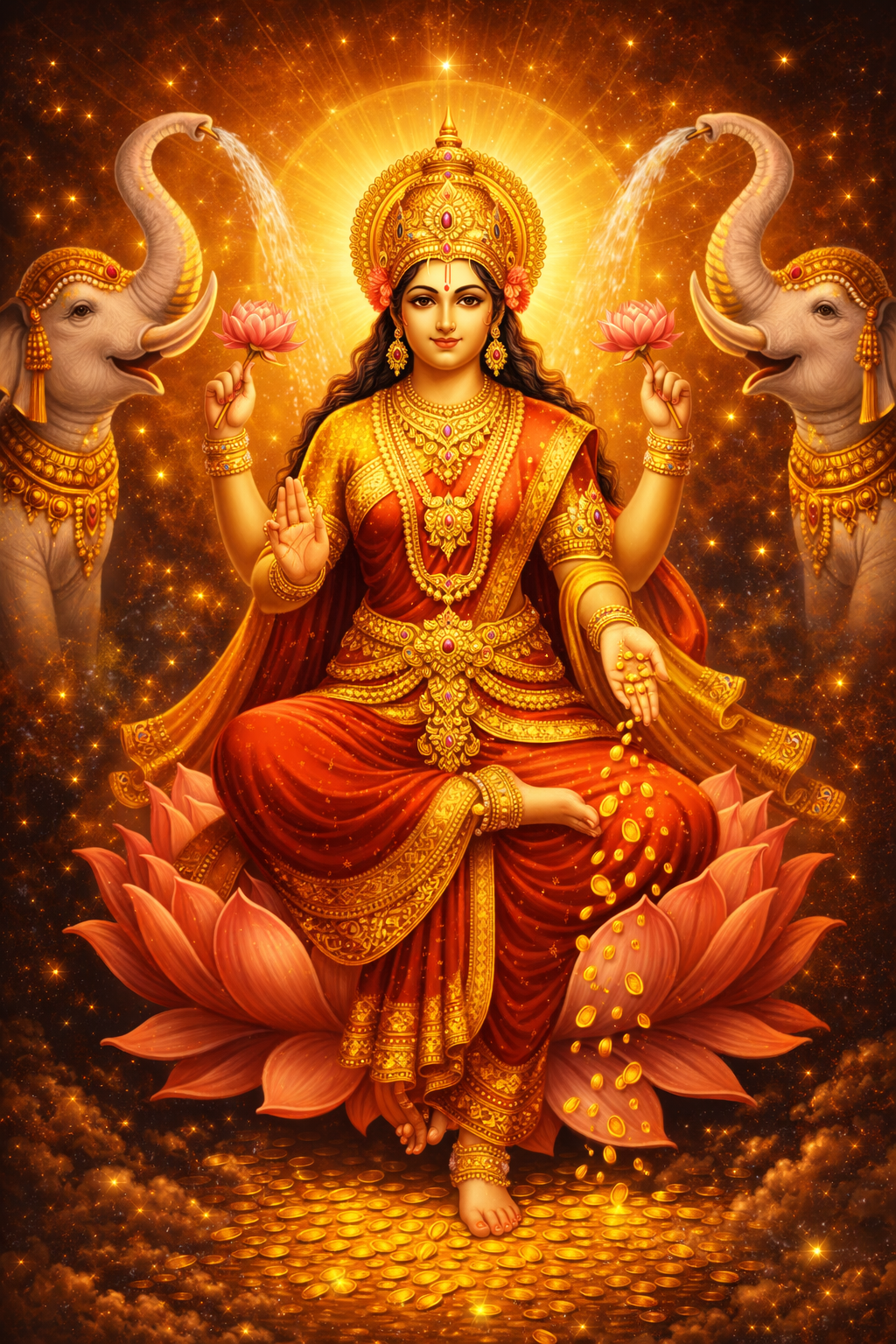 Lakshmi Devi Images HD -- Goddess of Wealth Wallpaper