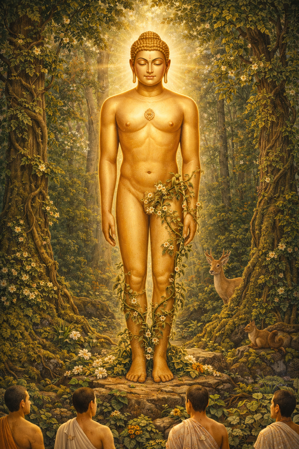 Lord Mahavira Kayotsarga Standing Meditation HD Wallpaper