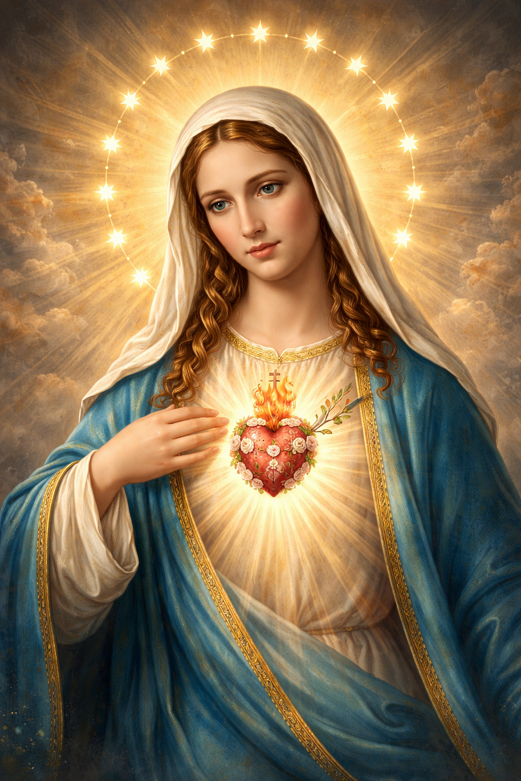 Immaculate Heart of Mary — Roses and Piercing Sword