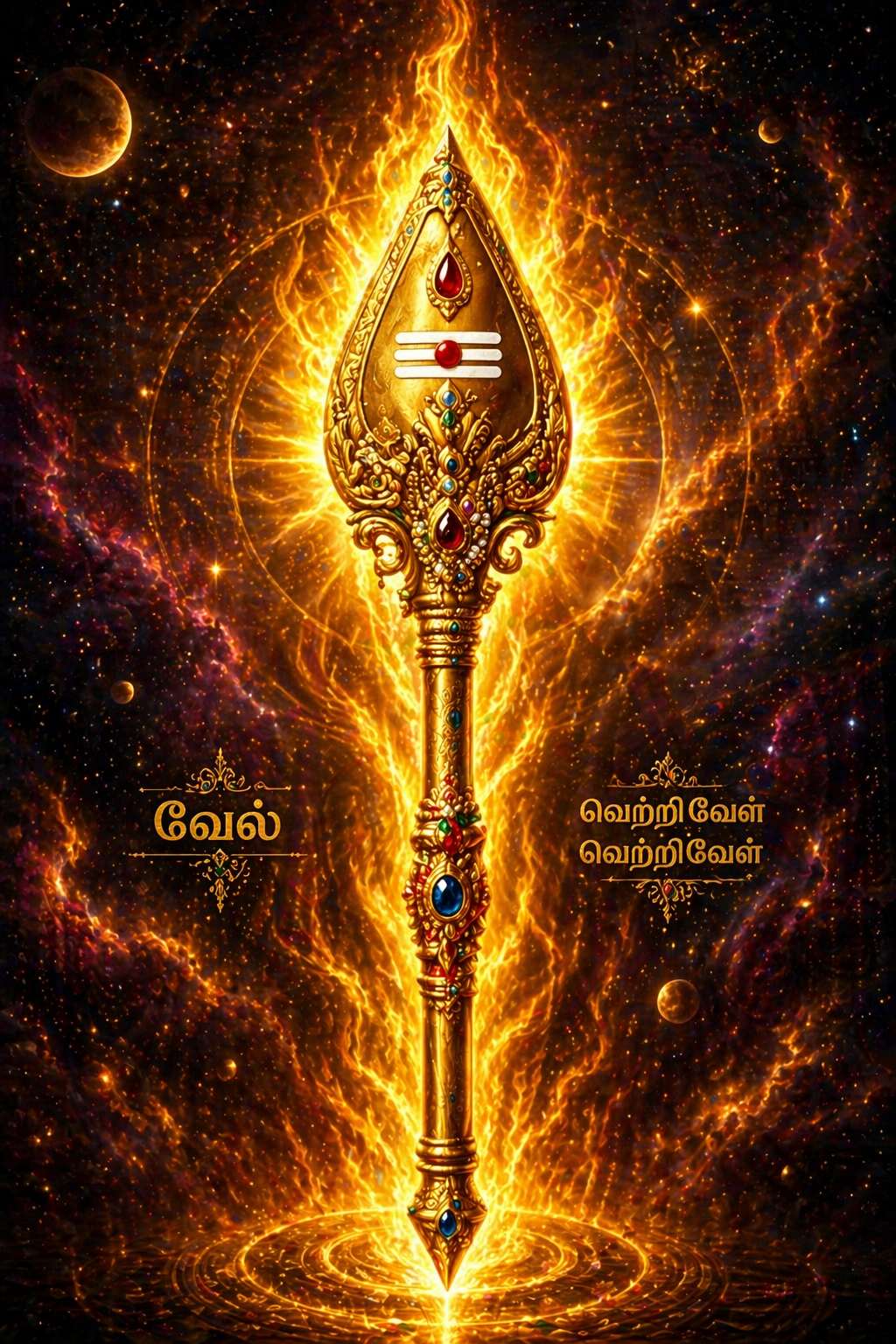Vel -- Divine Spear of Murugan Tamil Sacred Symbol HD Wallpaper