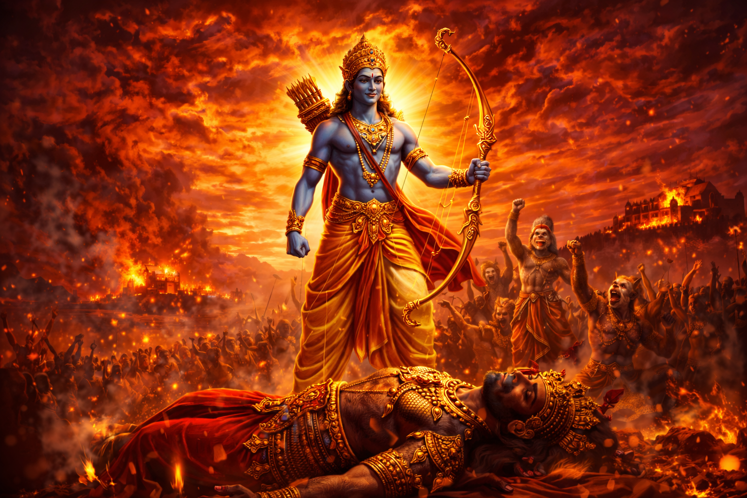 Vijayadashami Lord Rama Victory Wallpaper HD -- Dussehra