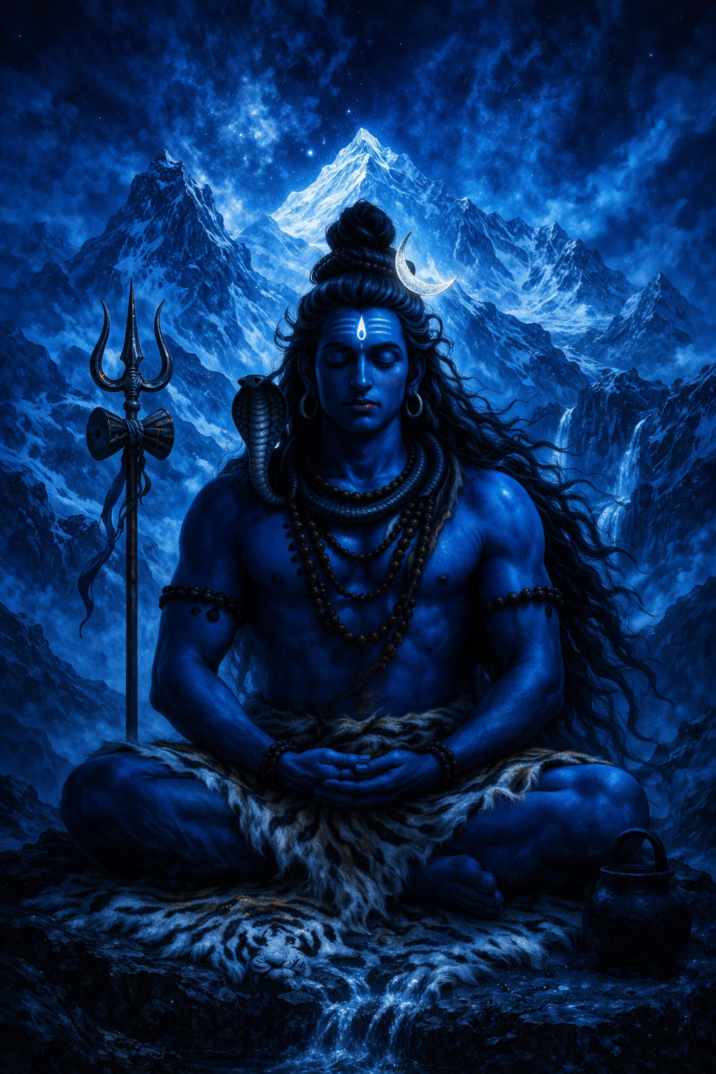 Lord Shiva Blue -- Meditation Art Variant