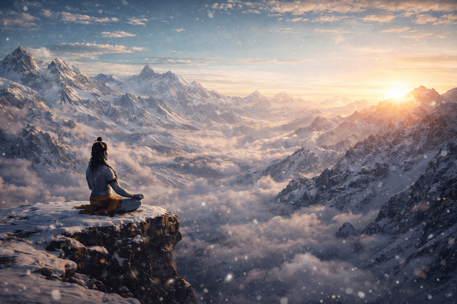 Lord Shiva Meditation Images HD -- Himalayan Landscape