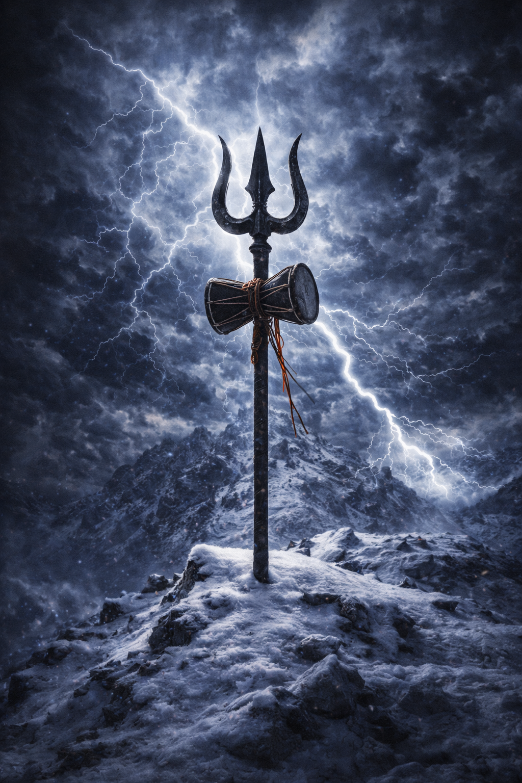 Mahadev HD Photos -- Trishul and Damaru on Mountain