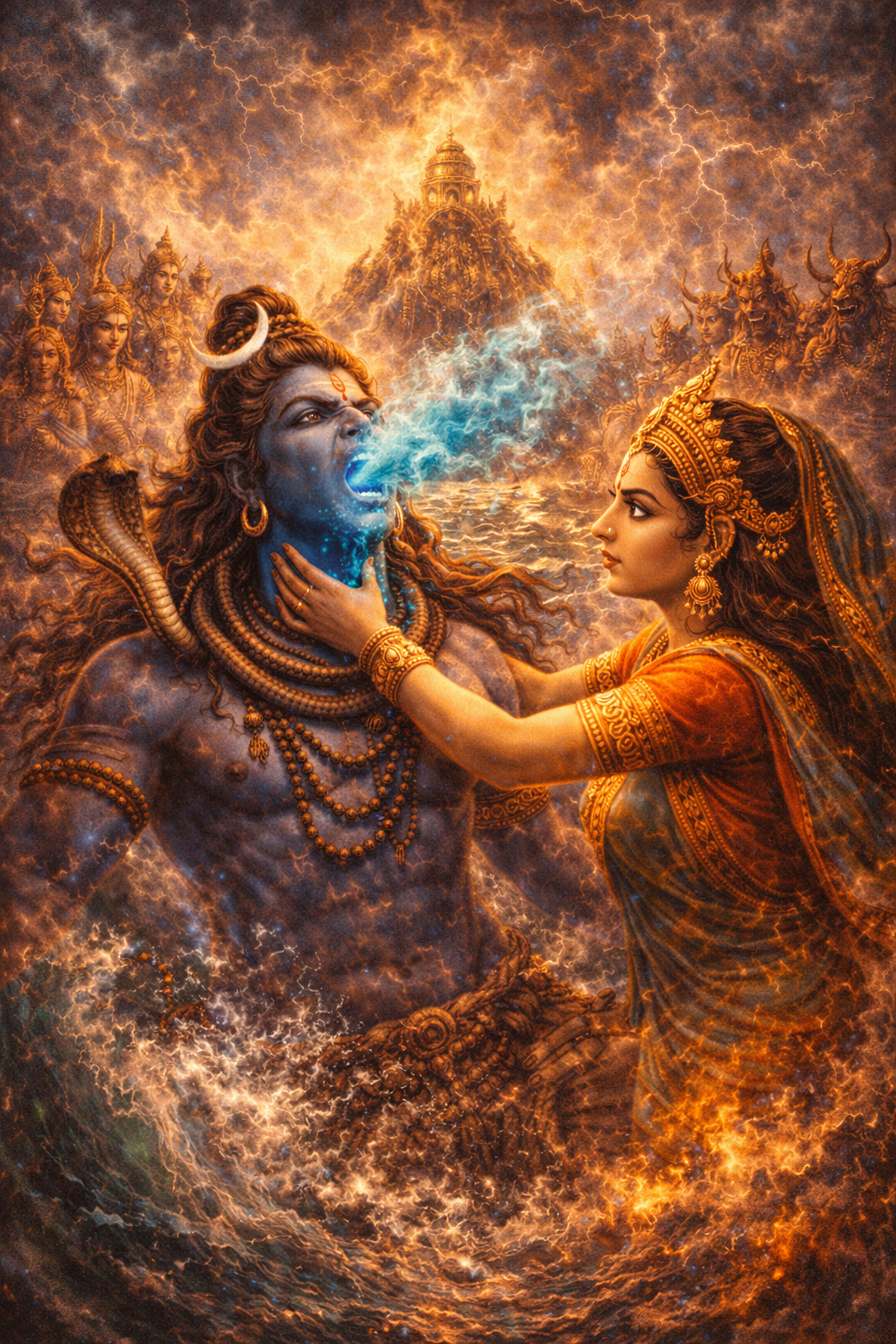 Shiva HD Picture -- Neelkanth Drinking Cosmic Poison