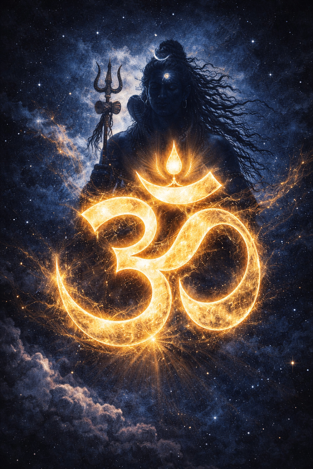 Shiva Om Symbol Wallpaper HD -- Sacred Om with Trident