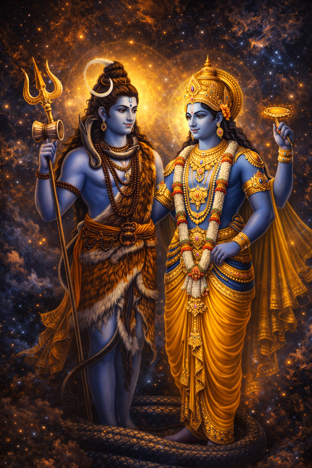 Shiva and Vishnu Wallpaper HD -- Two Supreme Gods Together